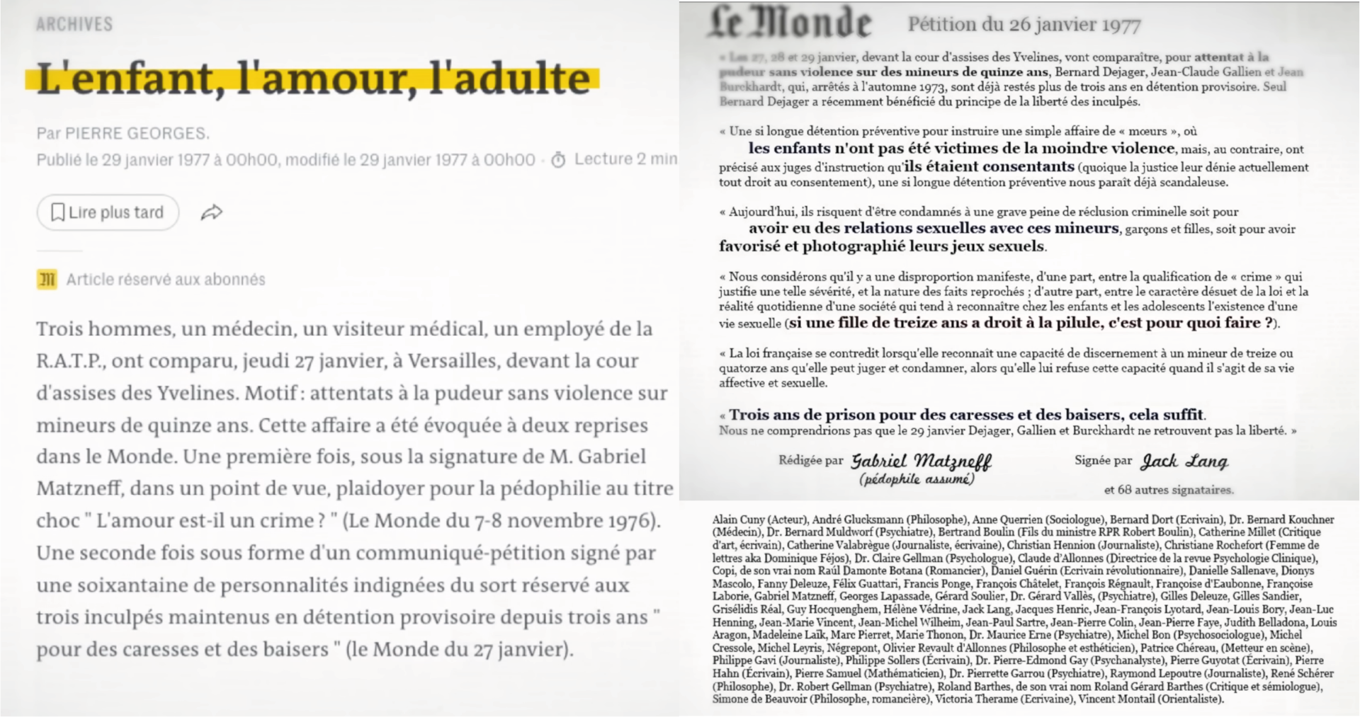 Clique pour aller sur l'article sur la Vérité Reniée